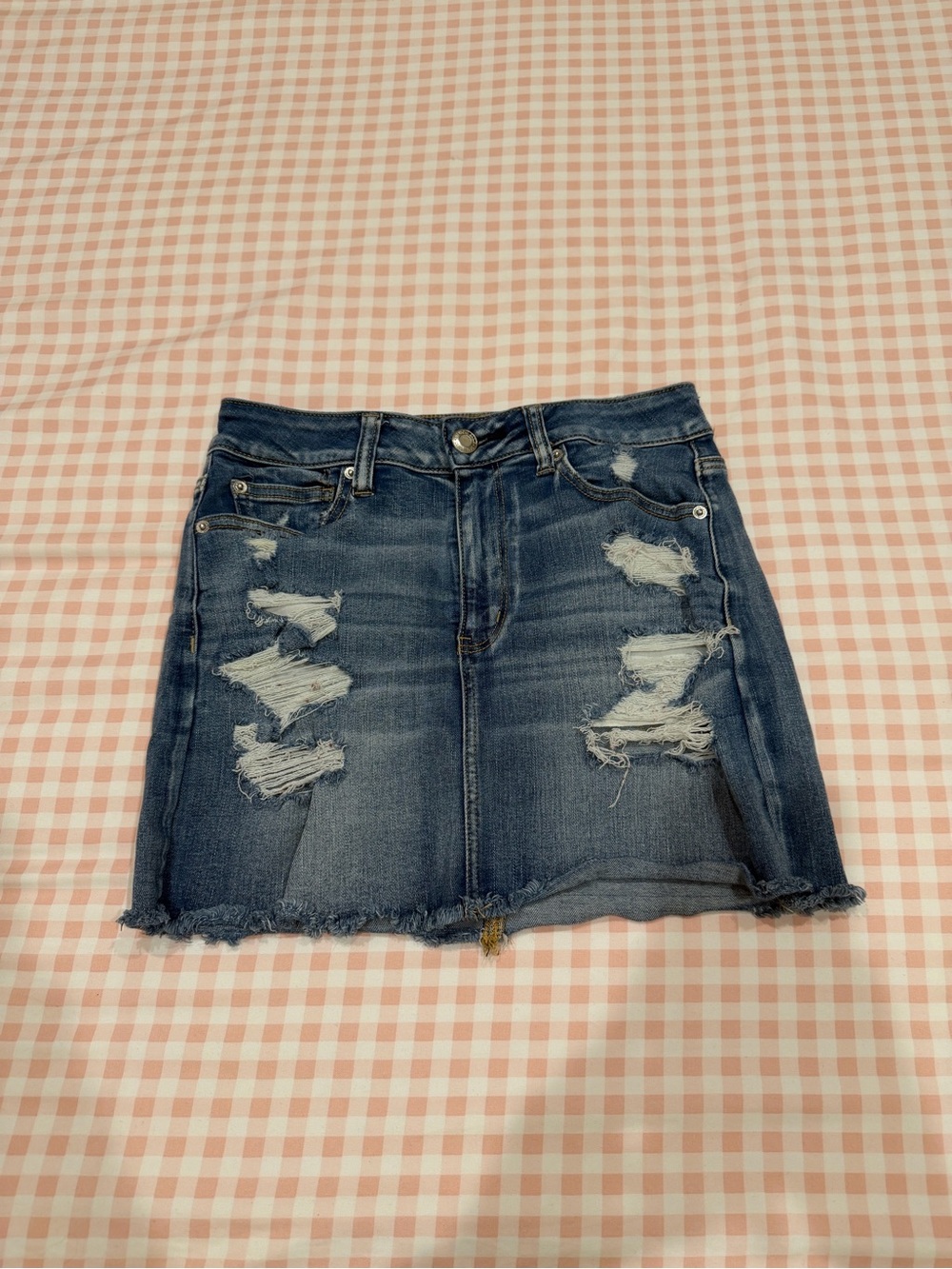 American Eagle Dark Blue Denim Mini Skirt